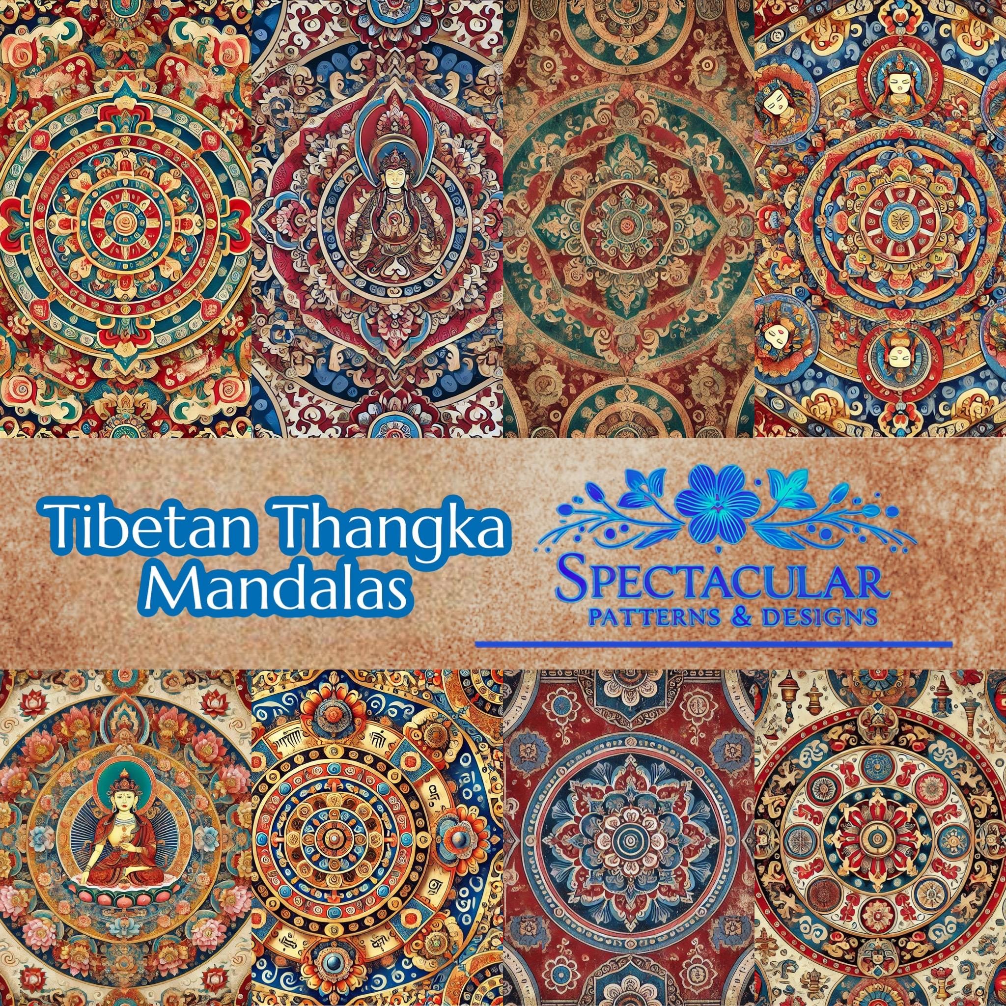 24 Mandala Tibetan Buddhist Seamless Patterns – Sacred Thangka Inspired ...