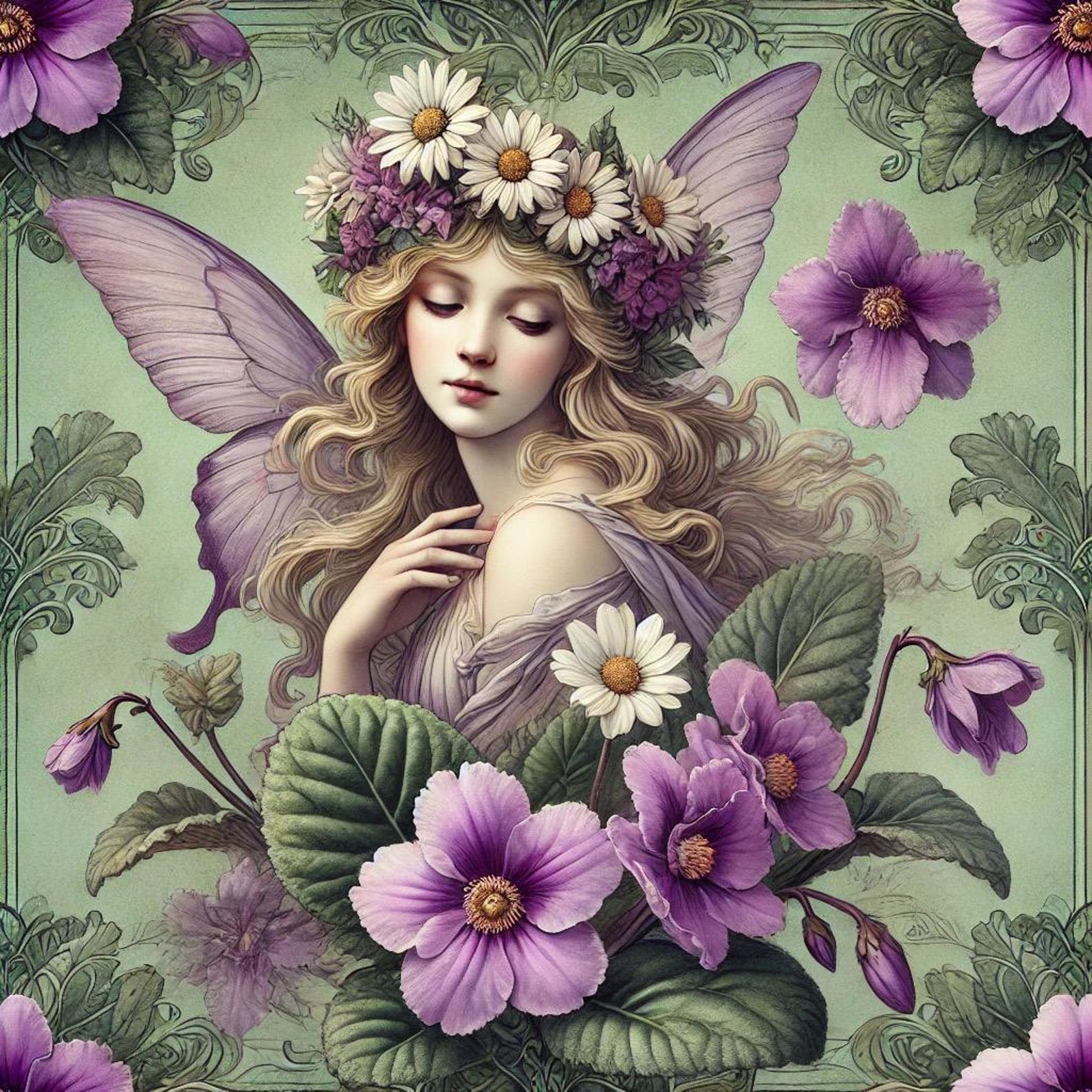 Fairies Seamless Pattern Pack: Enchanted Forest Designs (digital ...