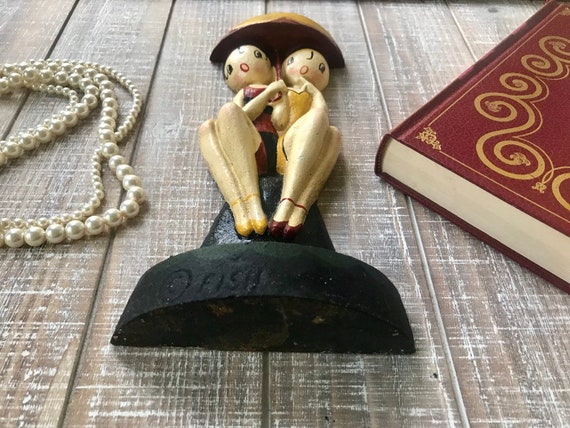 Hubley Bathing Beauties Doorstop By Anne Fish Cast Iron Etsy