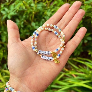 Calm bracelet, word bracelet, inspiration Bracelet, bracelet, beaded bracelet, gift for her, inspirational gift, custom bracelets, gift