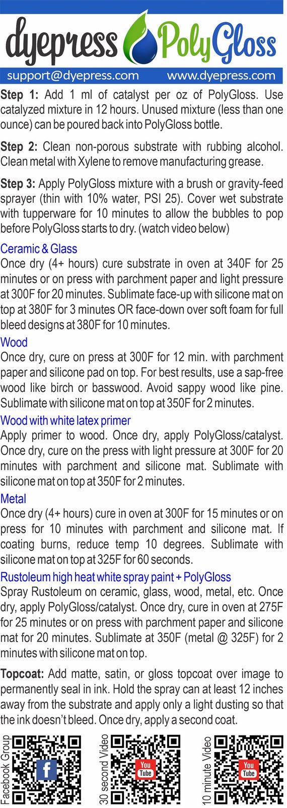  Customer reviews: Dyepress PolyGloss Sublimation Coating for  Hard Substrates: 16 oz.