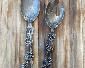 Vintage Silver-Plated Salad Serving Sets – Grape Motif
