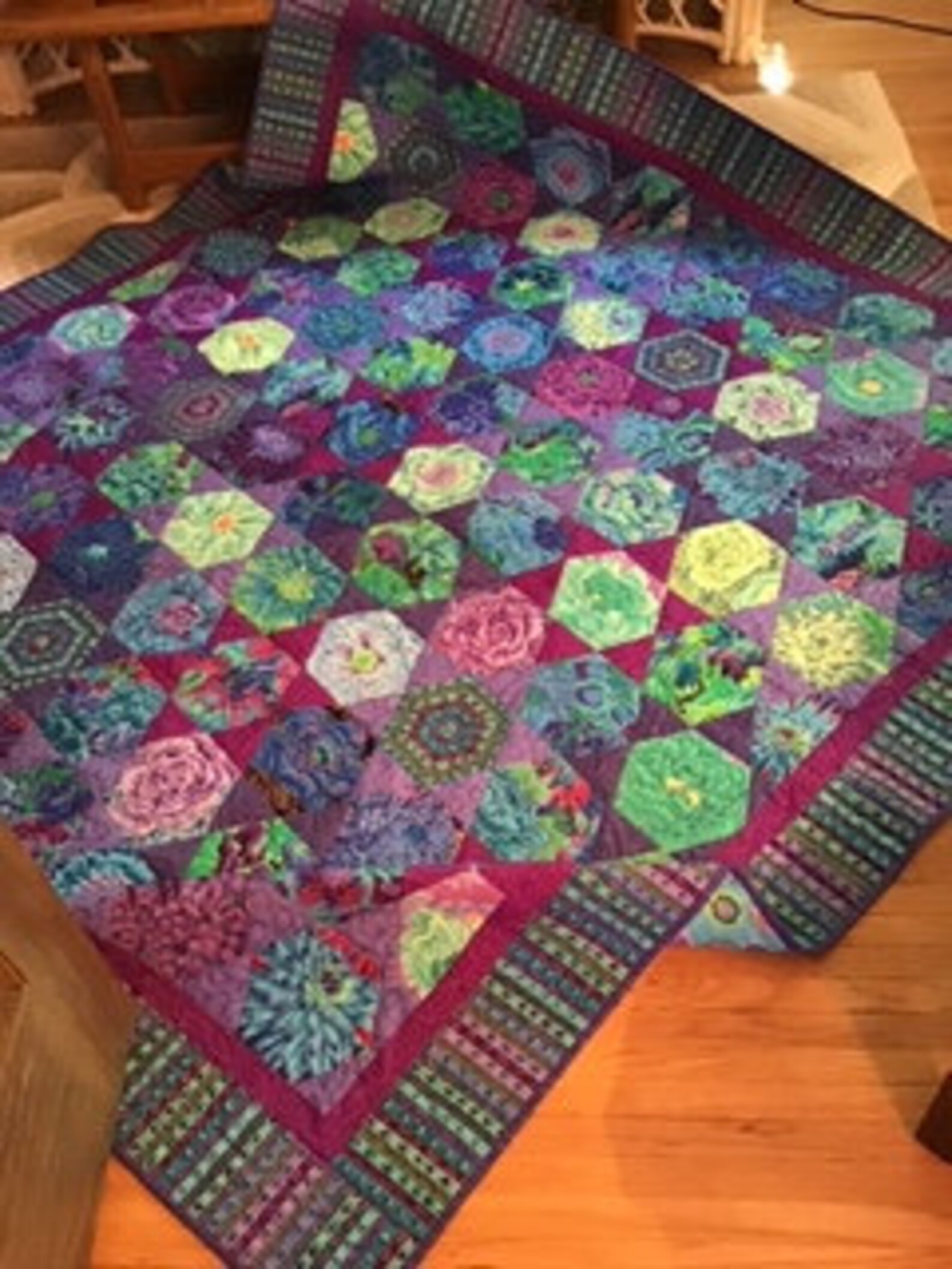 Mediterranean Hexagons A Kaffe Fassett Quilt From Quilts in Morocco Etsy