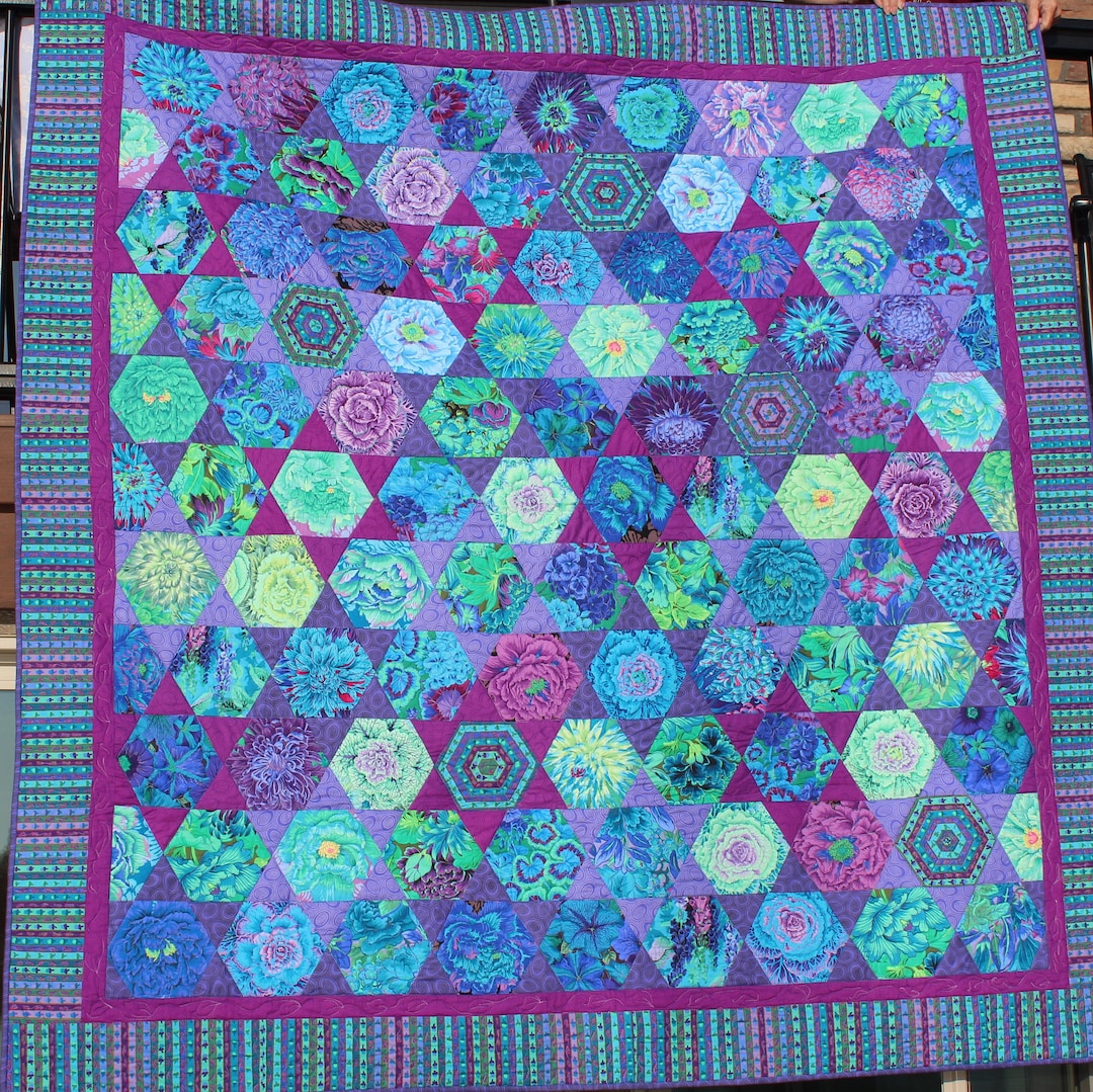 Mediterranean Hexagons A Kaffe Fassett Quilt From Quilts in Morocco Etsy
