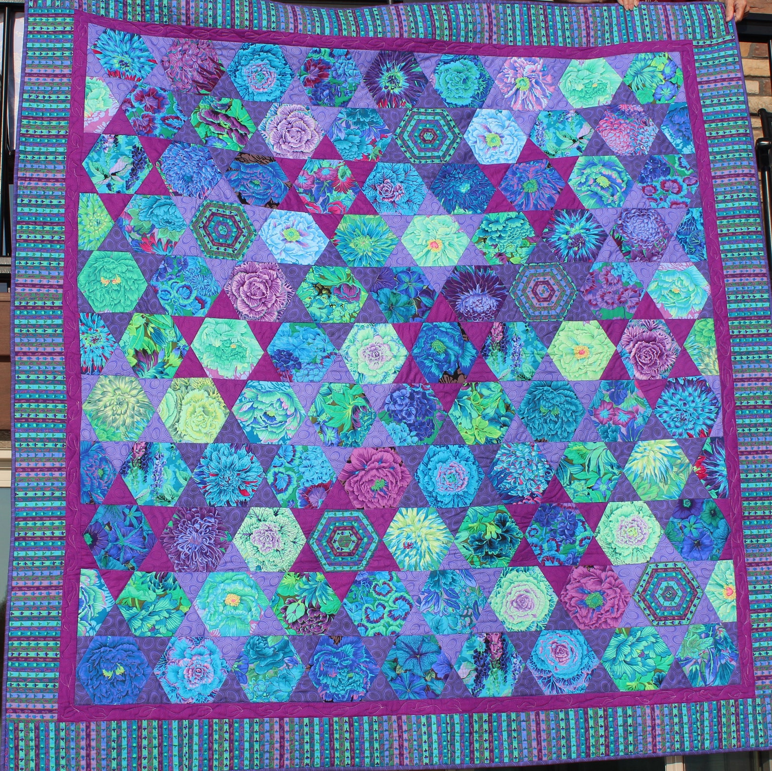 Mediterranean Hexagons A Kaffe Fassett Quilt From Quilts in Morocco Etsy