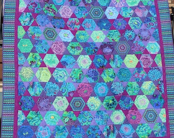 Mediterranean Hexagons - A Kaffe Fassett quilt from Quilts in Morocco
