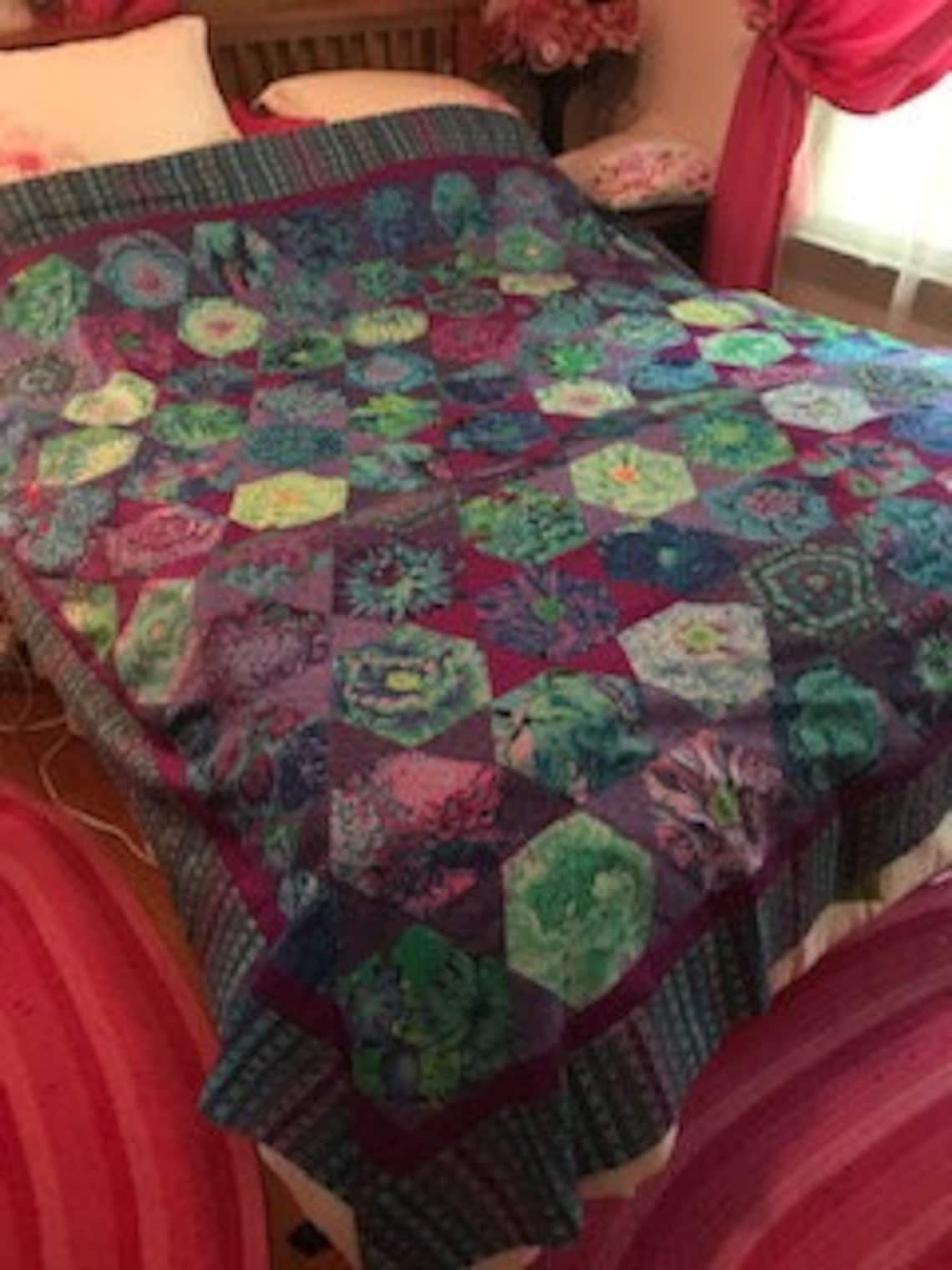 Mediterranean Hexagons A Kaffe Fassett Quilt From Quilts in Morocco Etsy