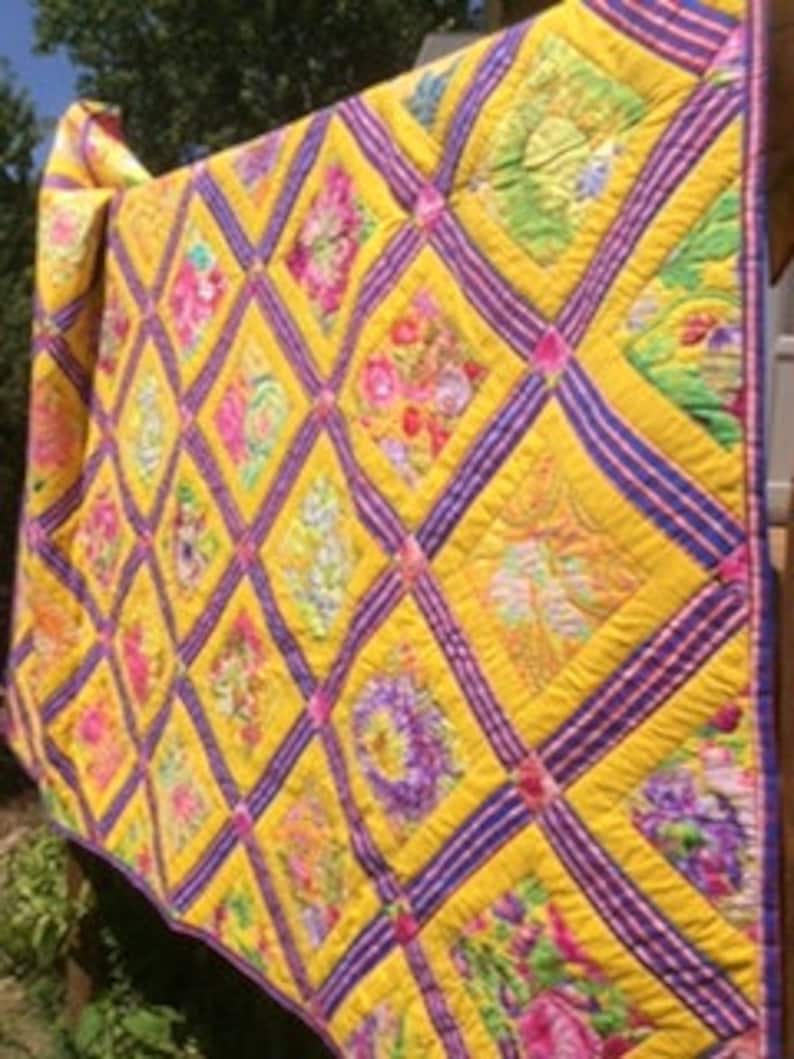 Yellow Panels Quilt A Kaffe Fassett Quilt From Quilts in Provence Etsy