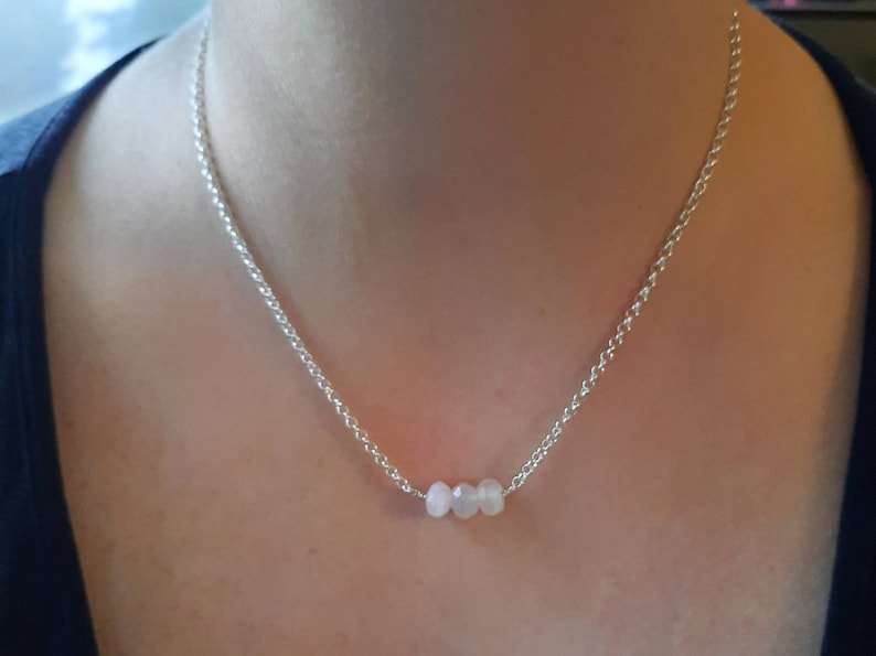 Beryl Necklace White Goshenite Crystal Bar Necklace