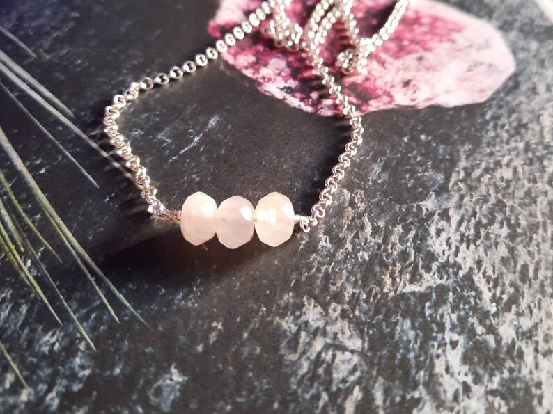 Beryl Necklace White Goshenite Crystal Bar Necklace