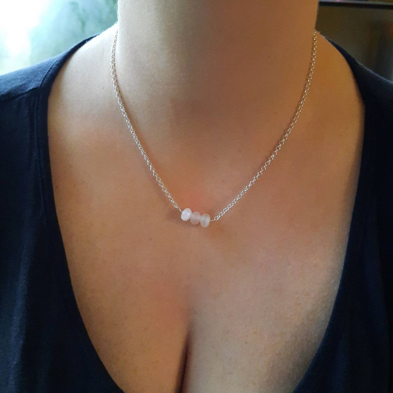 Beryl Necklace White Goshenite Crystal Bar Necklace