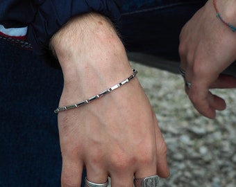 Men's Bracelet, Men's 925 Silver Link Bracelet, Men Bracelet Personalized Silver, Handmade Jewelry Made in Italy
