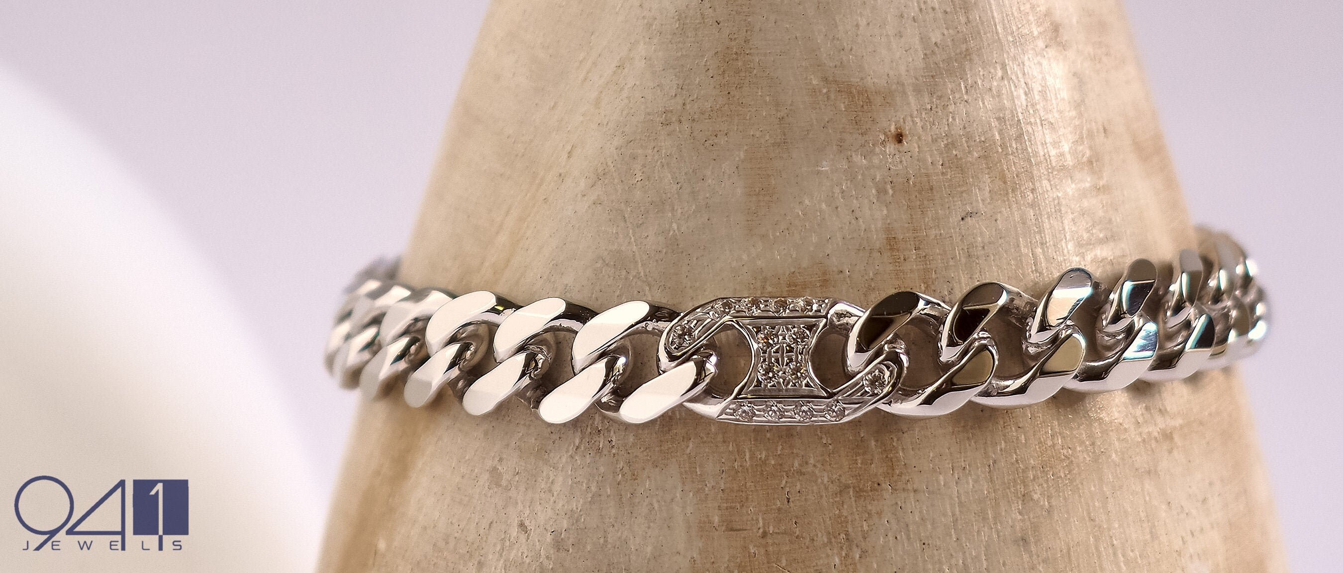 Custom Cuban Link Chain Bracelet Silver