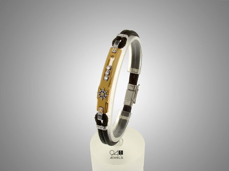 Made in Italy by 941 Jewels Unique Gifts for Men for Sailor and Nautical Lovers Personalized Bracelet Men Mens Bracelet Compass Bracelet