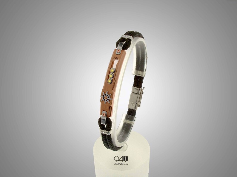 Made in Italy by 941 Jewels Unique Gifts for Men for Sailor and Nautical Lovers Personalized Bracelet Men Mens Bracelet Compass Bracelet