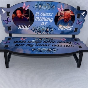 Personalized Memorial Bench Keepsake – In Loving Memory Tribute | Tabletop Mantelpiece Ornament
