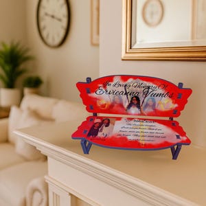 Personalized Memorial Bench Keepsake – In Loving Memory Tribute | Tabletop Mantelpiece Ornament