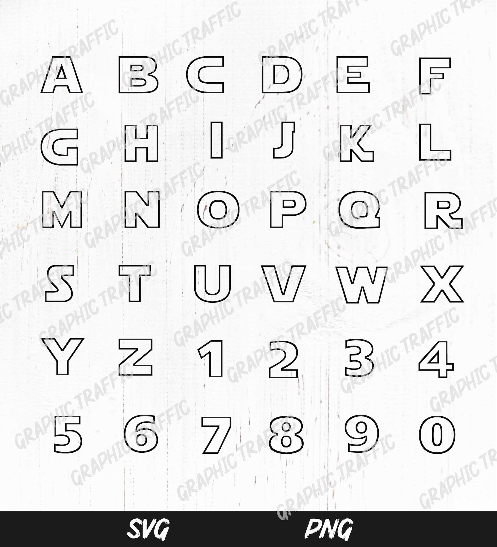 Outline Font Alphabet Outline Letters Svg File For Cricut Png
