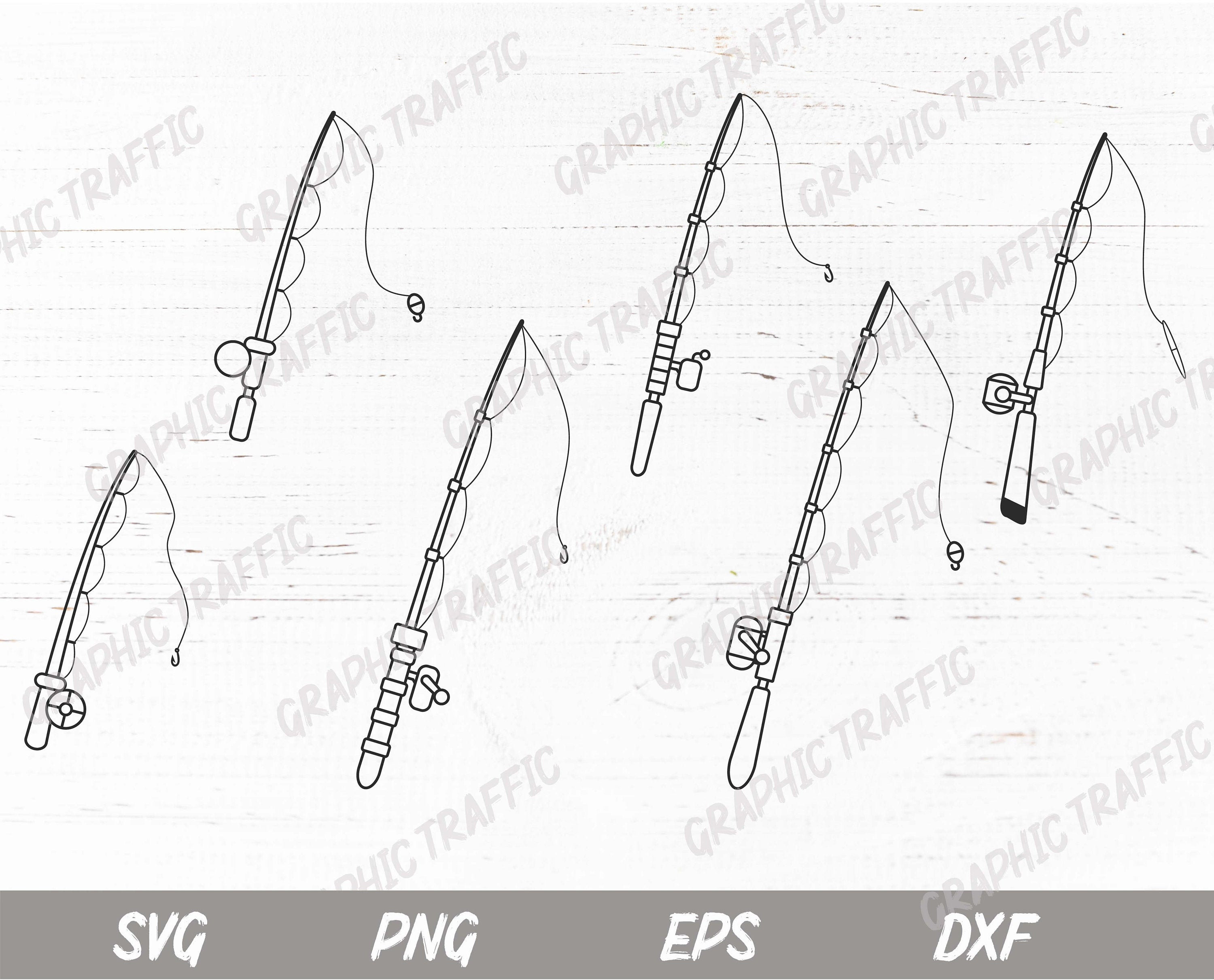 Download Fishing Pole Svg File For Cricut Fish Rod Bundle Cut File Etsy