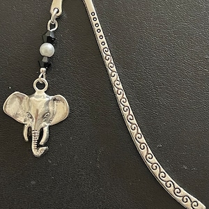 CUTE ELEPHANT BOOKMARK Tibetan Silver with glass beading  in gift bag