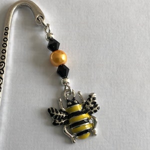CUTE BUMMBLE BEE Tibetan Silver Bookmark with Enamel Charm. in gift bag