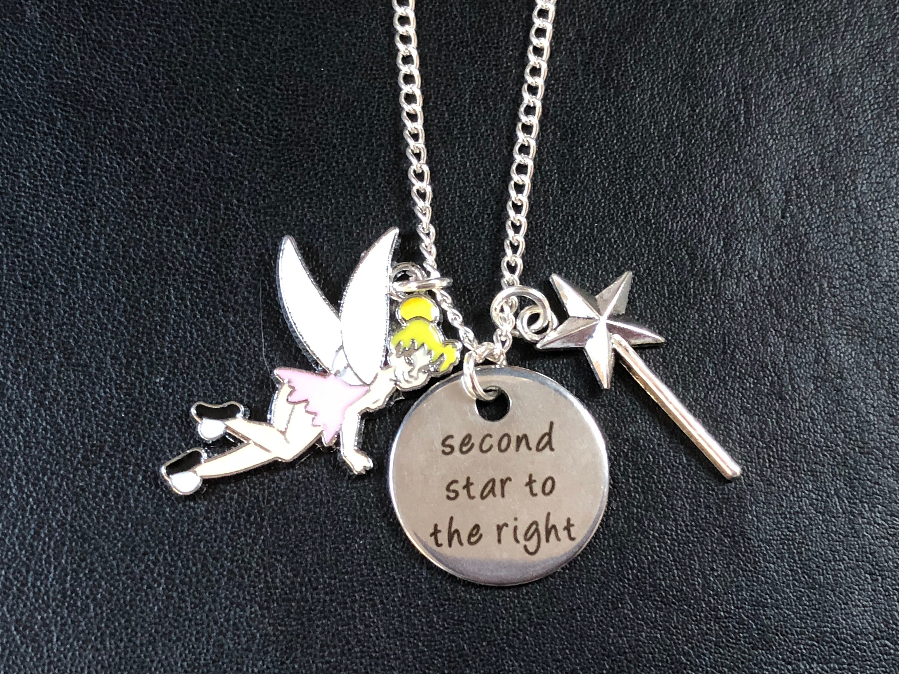 TINKER BELL Second Star to the Right Peter Pan Girls Enamel Pendant ...