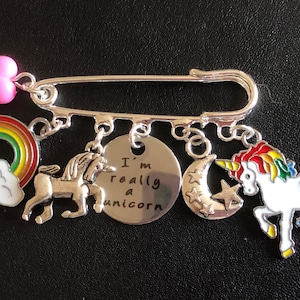 UNICORN 'I really am a Unicorn'' inspired Kilt Pin Brooch Scarf pin present in gift bag