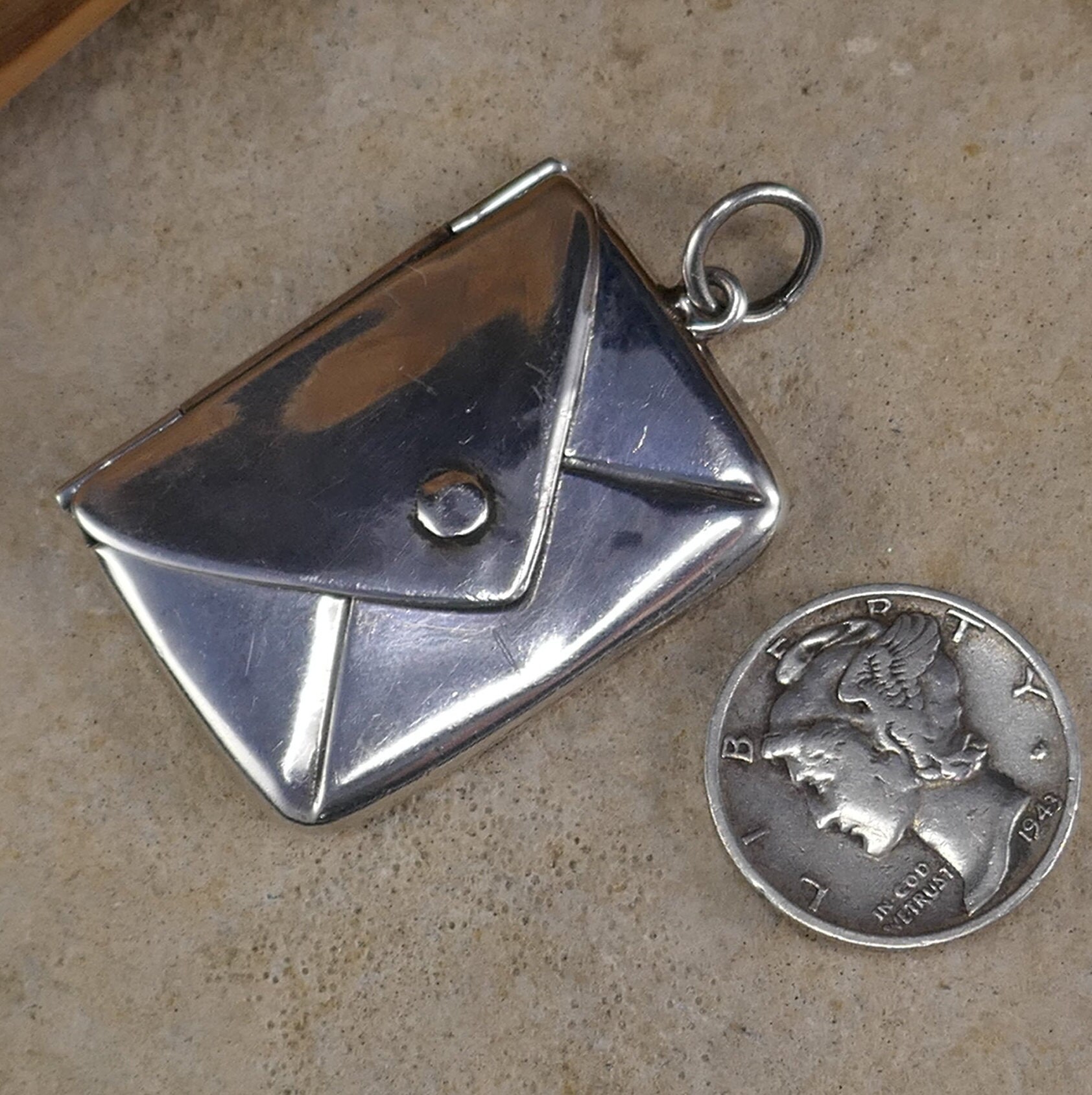 Antique Sterling Silver Stamp Holder Opening Envelope Charm Etsy