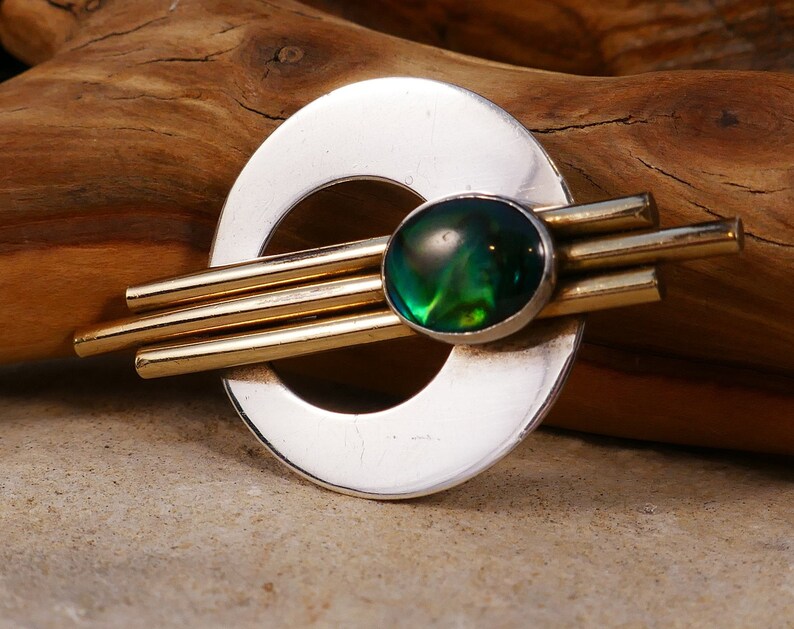 Vintage Art Deco Sterling and Gold Fill Brooch