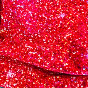 KNIT Algodão Lycra vermelho falso glitter 1 jarda