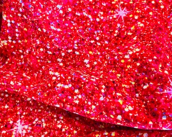 STRICK Baumwolle Lycra rot faux Glitzer 1 yard