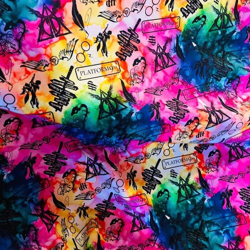 Wizarding Cotton Lycra KNIT by the Yard Etsy