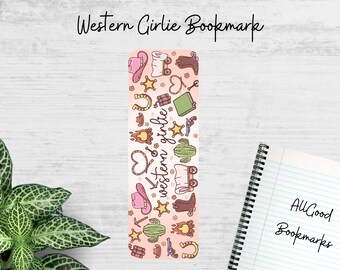 Western Girlie Metal Bookmark | Cowgirl Aesthetic Bookmark | Western Theme Gift | Rodeo Reader Gift | Pink Western Book Lover Gift