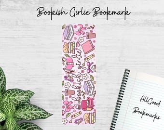 Bookish Girlie Metal Bookmark | Book Lover Gift | Cute Reading Bookmark | Pink Book Aesthetic | Reader Accessory