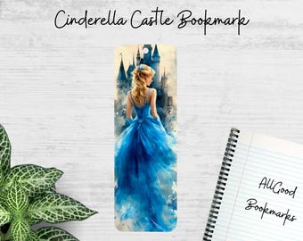 Cinderella Castle Blue Gown Metal Bookmark – Fairytale Princess Book Lover Gift