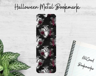 Metal Bookmark, Spooky Halloween Bookmark, Halloween Wedding Favors, Vampire Heart Bookmark, Gothic Halloween Gift, Gothic Bookmark