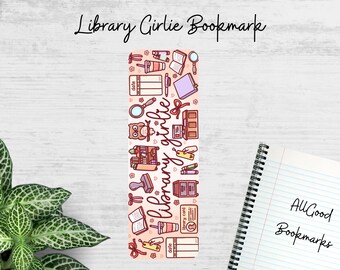 Library Girlie Metal Bookmark | Librarian Gift | Cute Reading Bookmark | Book Lover Accessory | Library Aesthetic