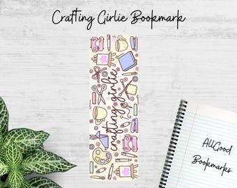 Crafting Girlie Metal Bookmark | Sewing & Art Bookmark | Creative Book Lover Gift | Cute Craft Aesthetic Bookmark