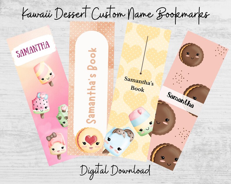 Personalized Kawaii Bookmark Printable Back to School - Etsy
