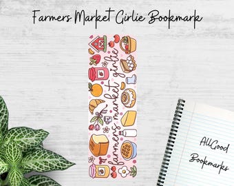 Farmers Market Girlie Metal Bookmark | Cottagecore Bookmark | Cozy Reader Gift | Cute Foodie Book Lover Accessory