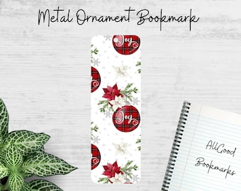 Metal Ornament Bookmark, Stocking Stuffer, Joy Christmas Ornament, Handmade Bookmark, Christmas Party Favors, Bookish Gifts, Christmas Gift