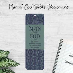 Christian Metal Bookmark for Men – Joshua 1:9 Man of God Bible Verse Gift, Religious Scripture Bookmark for Him