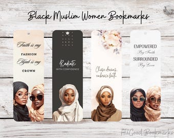 Metal Black Muslim Women Bookmark | Hijabi Book Lover Gift | Faith Inspired Reading Accessory | Islamic Art Bookmark