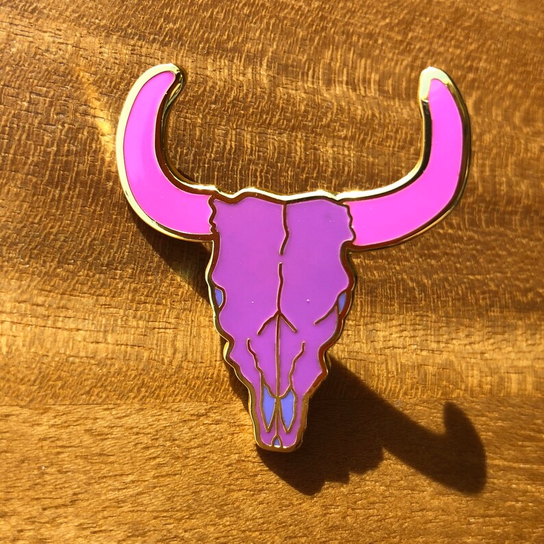 Bison Skull Enamel Pin bison skull enamel pin bison lapel Etsy