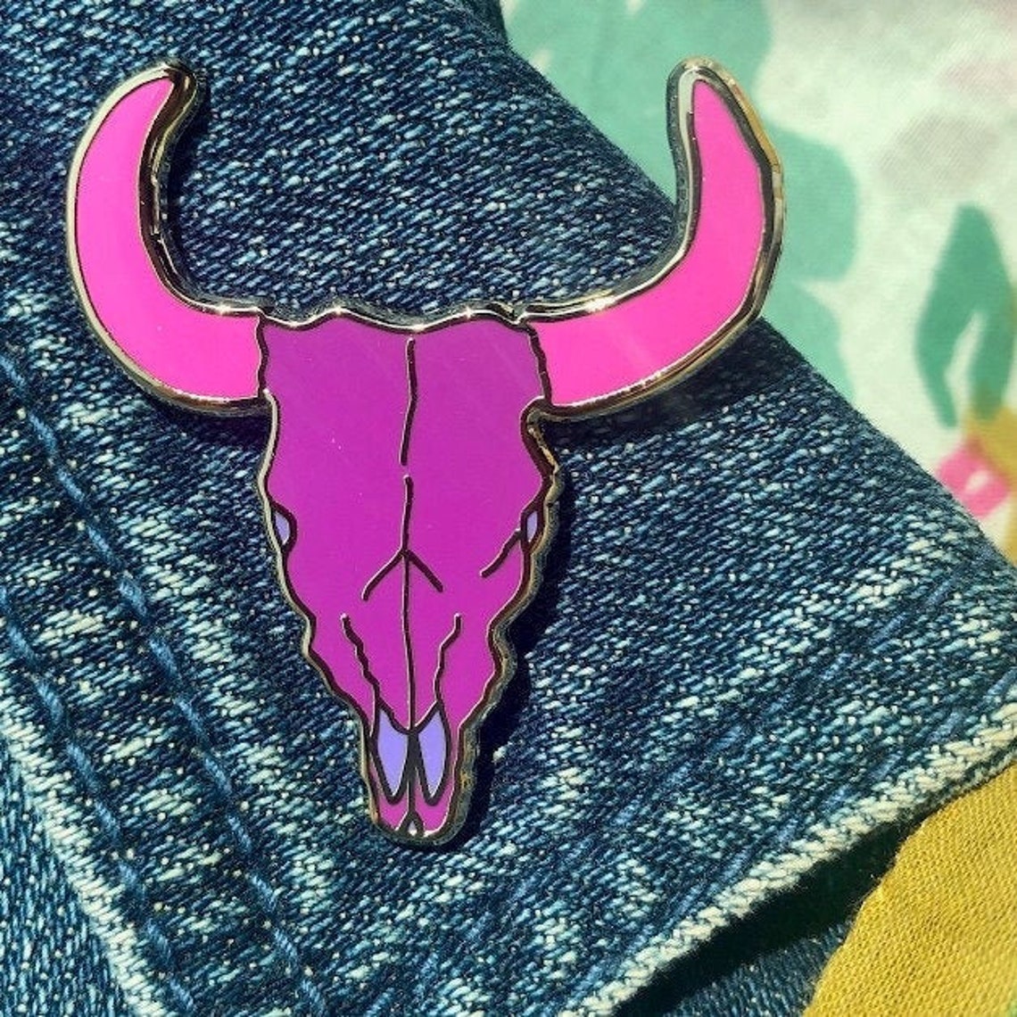 Bison Skull Enamel Pin Bison Skull Enamel Pin Bison Lapel Etsy UK