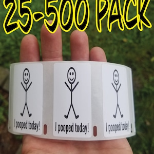 I POOPED HOY chico feliz Paquete de 25-1000 pegatinas Gag broma pegatina calcomanía meme casco casco lote a granel calcomanía