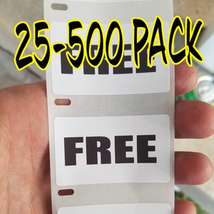 FREE STICKERS 25-1000 Pack Label prank gag joke decal YARDSALE garage sale rummage labels
