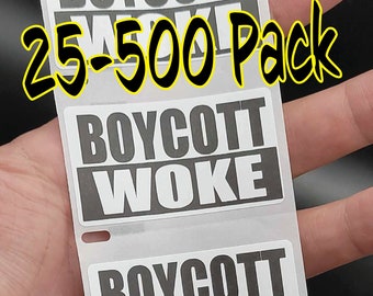BOYCOTT WOKE 25-500Pack stickers decal labels protest stop companies target media