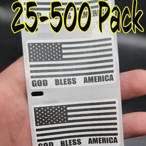 GOD BLESS AMERICA Flagge 25-1000 Pack Sticker Aufkleber patriotische Unabhängigkeit 4. Juli