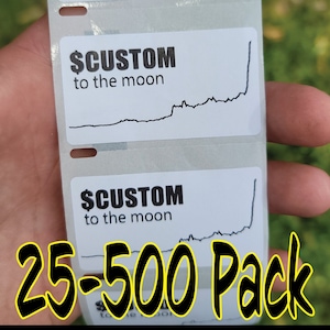 Custom Stock Ticker 25-500 to the moon Stickers Laptop Wall Handle to the moon decals crypto GME DOGE BITCOIN wall street